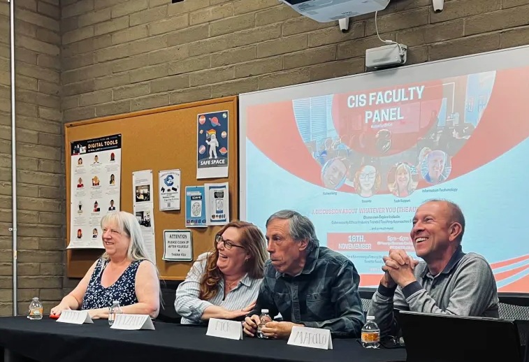 A picture taken during CS404's Faculty Panel